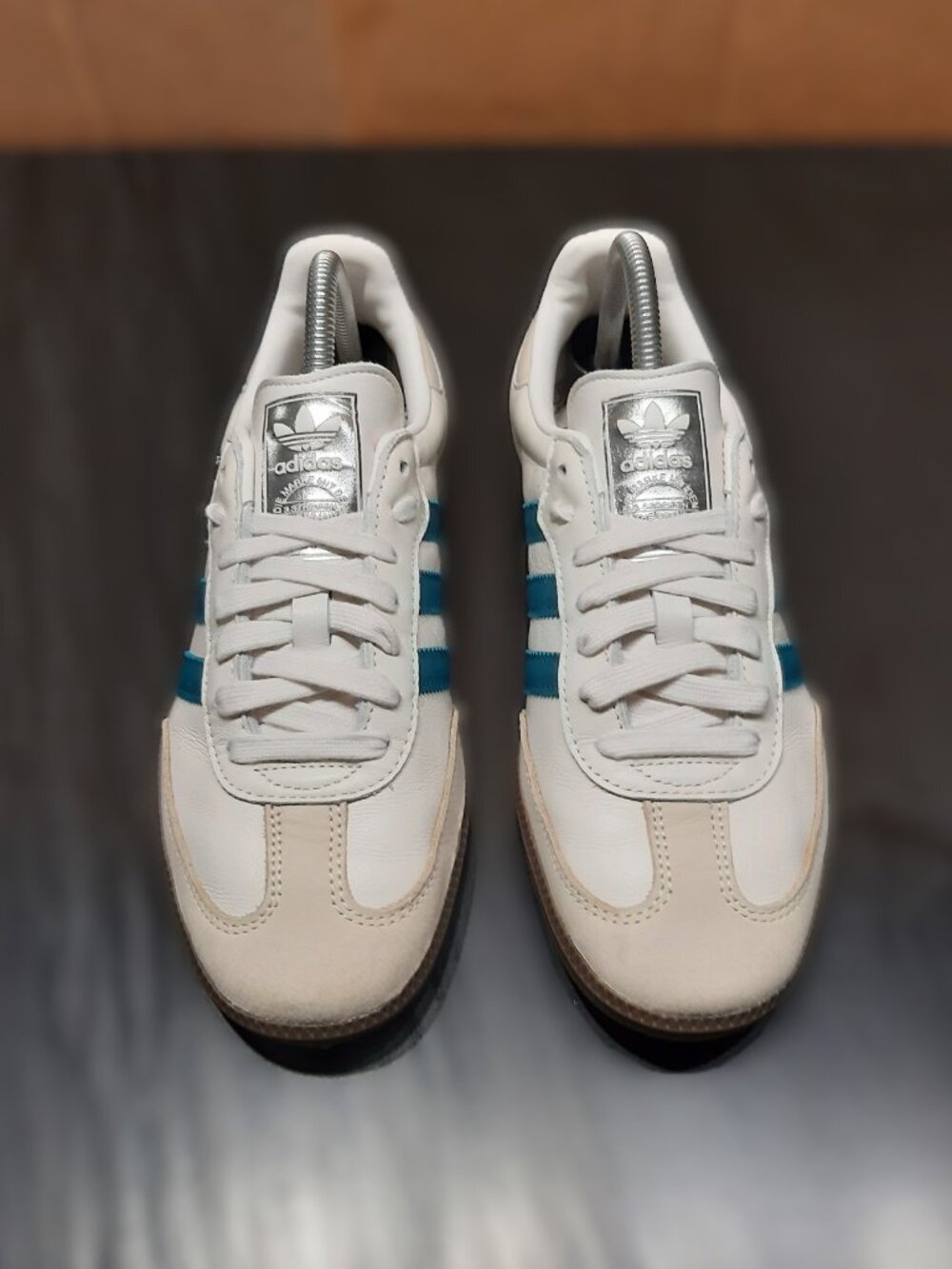 Adidas Samba Women’s Size 9 OG Cloud White Cream Legacy Teal Sneakers IG1963 - Picture 4 of 16